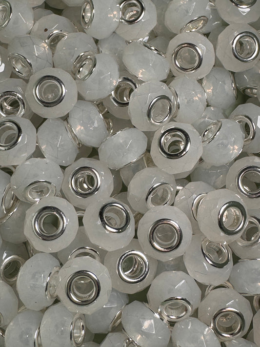 White Faceted 12mm Acrylic Spacers