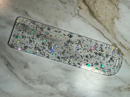 White Glitter Acrylic Bookmark