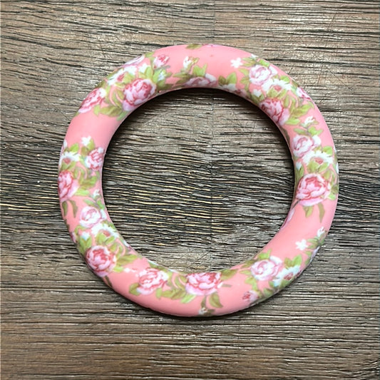 Pink Bed of Roses 65mm Printed Silicone Ring