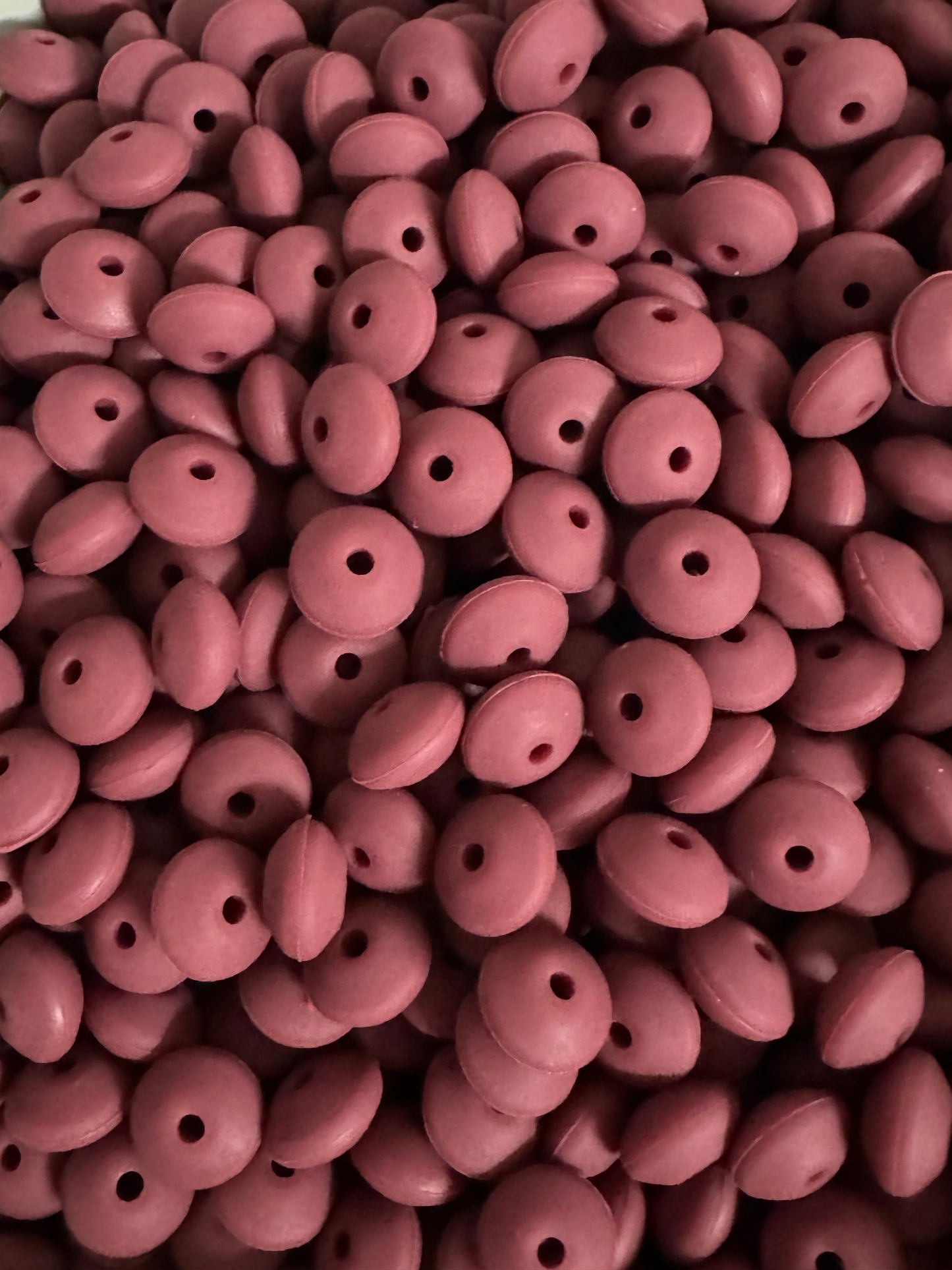 Mulberry Custom 12mm Solid Color Lentil Bead