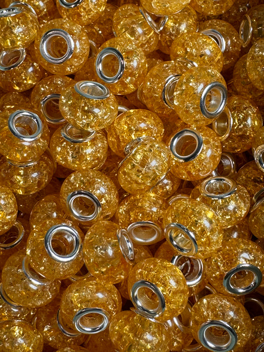 Yellow Crackle 12mm Acrylic Spacers