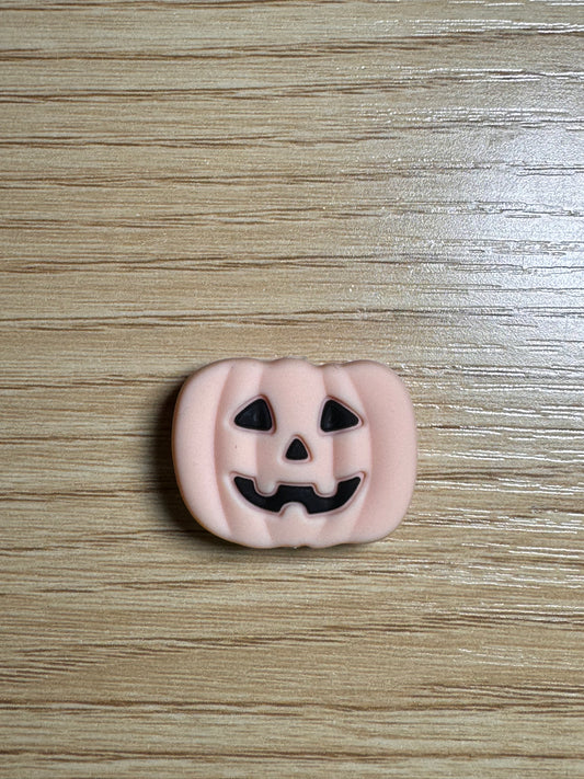 Peach Jack-O-Lantern Silicone Focal