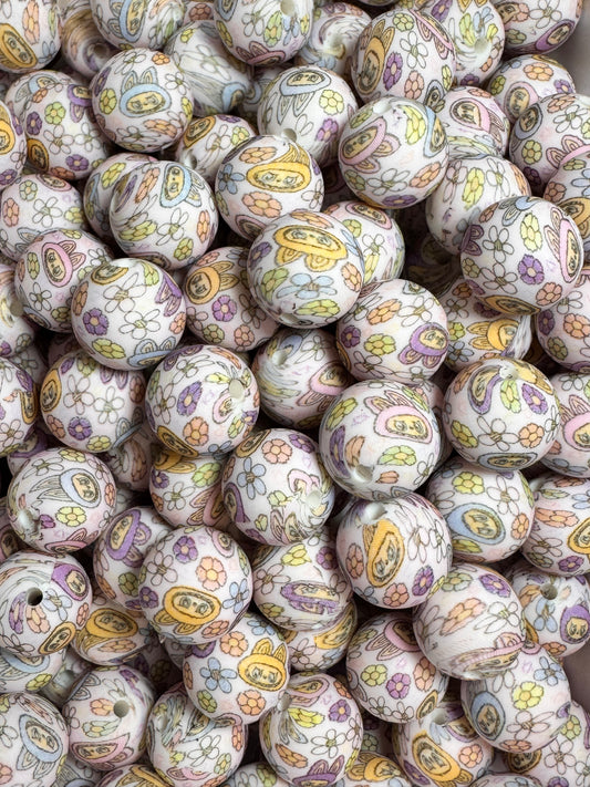 LaBu 15mm Printed Silicone Bead