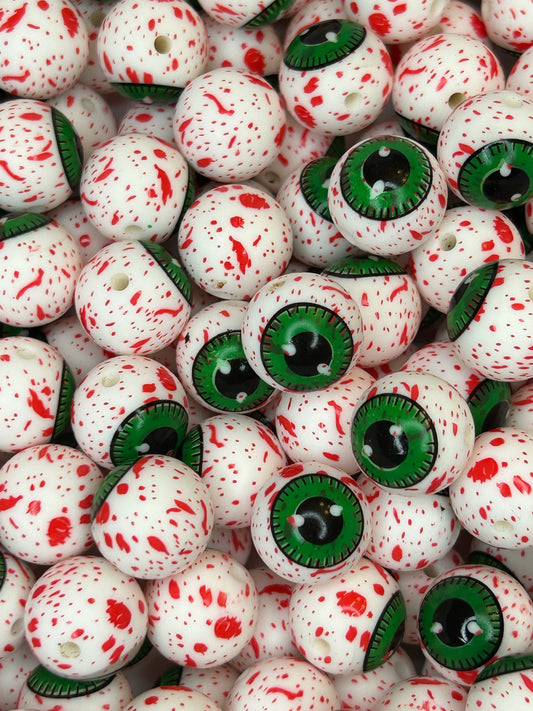 Eyeball 15mm Printed Silicone Bead