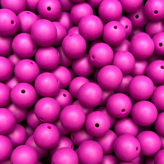 Plum 15mm Solid Color Silicone Bead