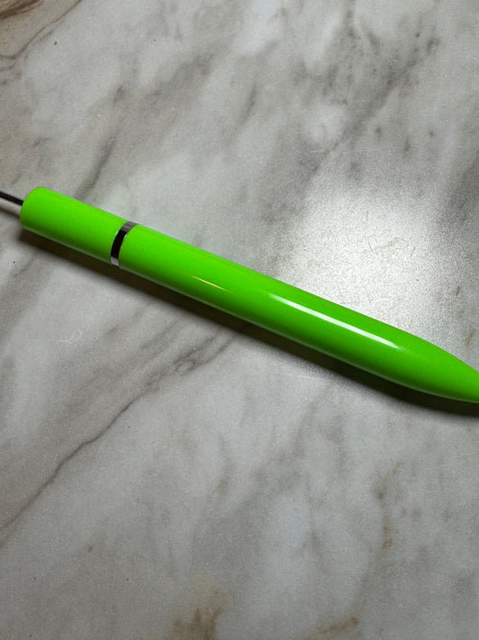 Lime Green Slim Style Beadable Plastic Pens