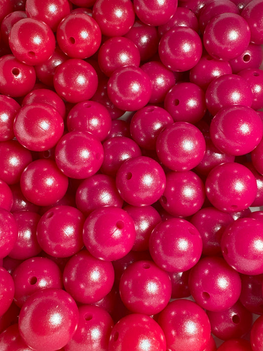 Hot Pink 15mm Shimmery Bead