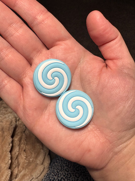 Blue Swirl Candy Silicone Focal