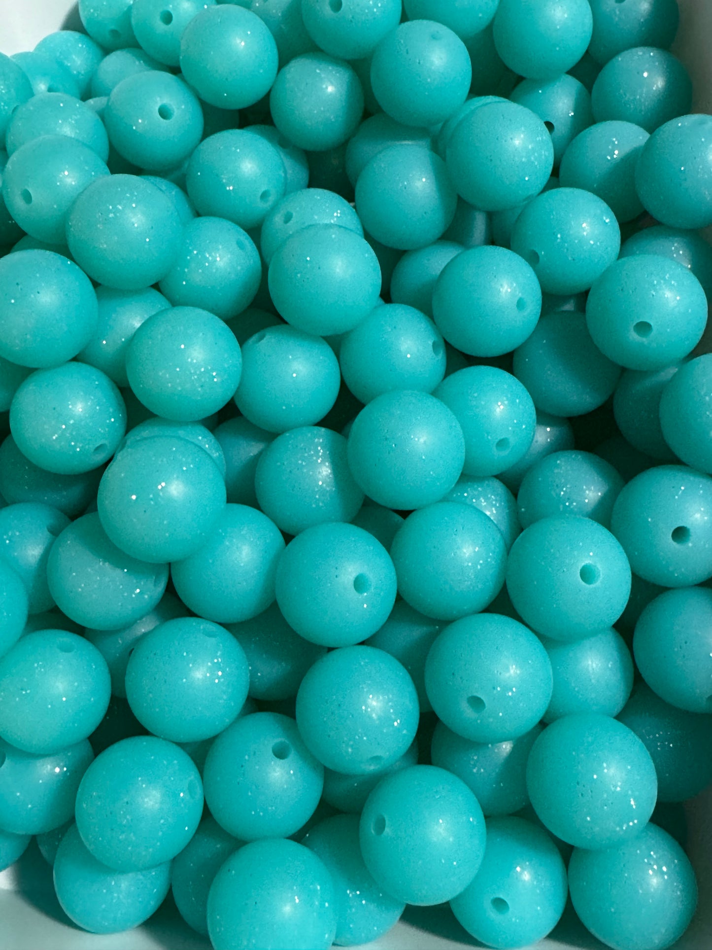 Blue Raspberry 15mm Silicone Glitter Bead