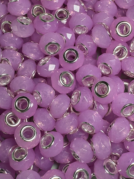 Lilac Faceted 12mm Acrylic Spacers