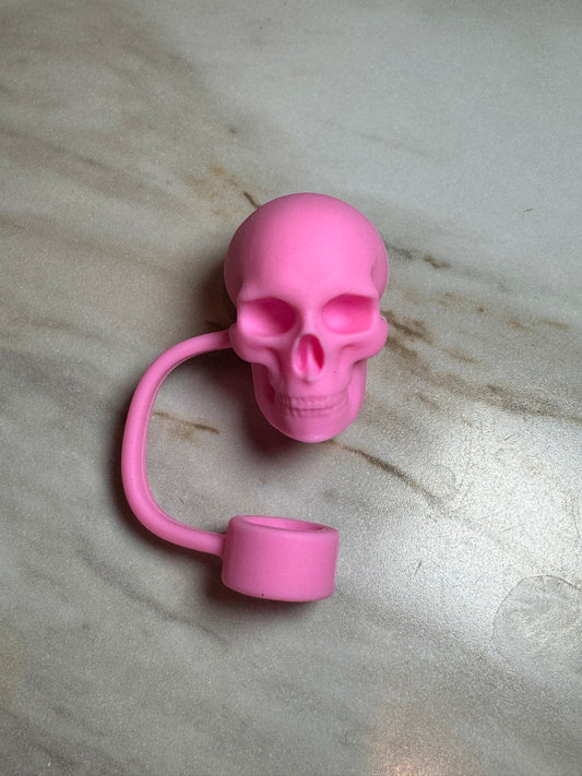 Pink Skull Straw Topper