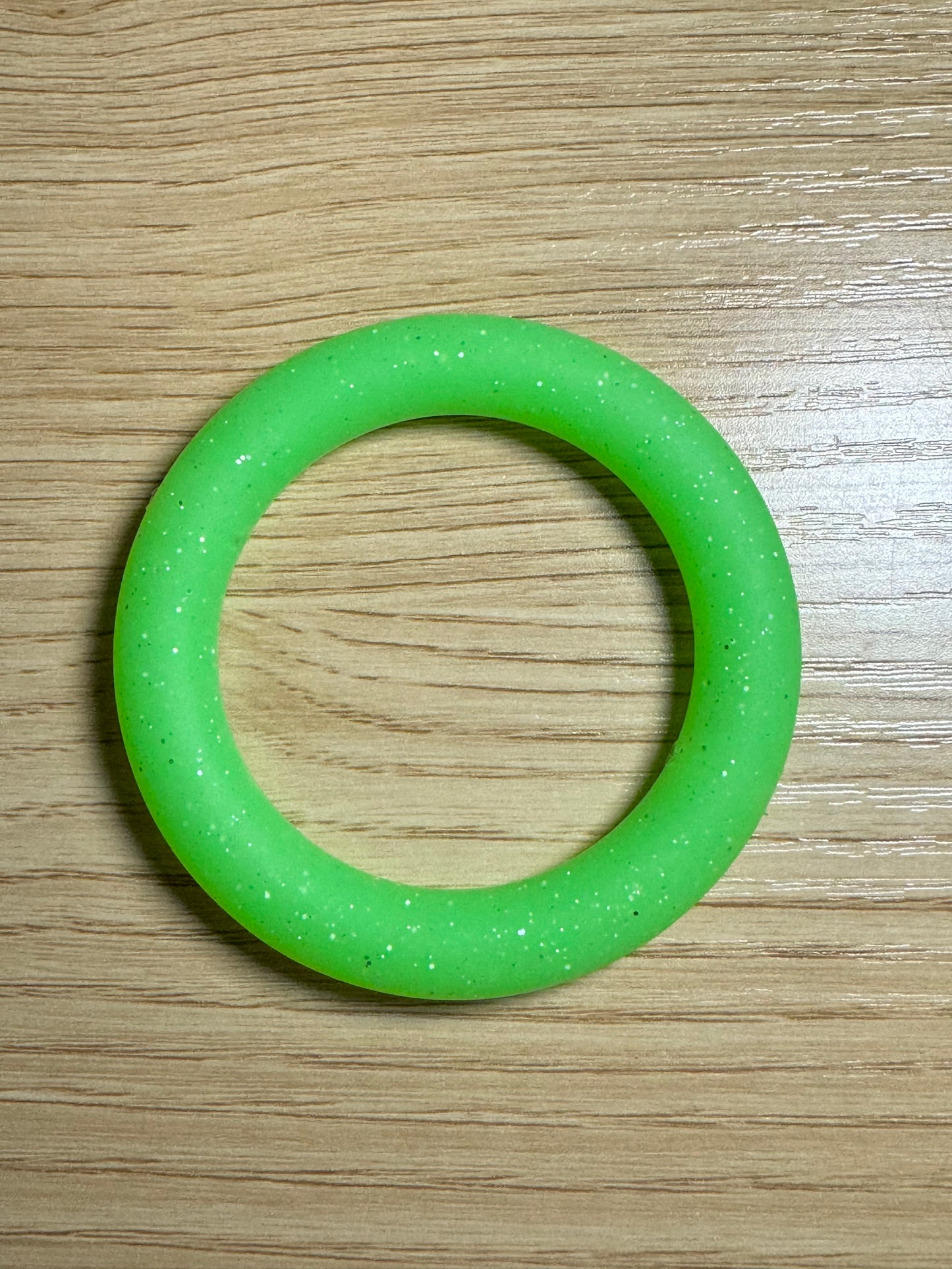 Neon Green Glitter 65mm Glitter Silicone Ring