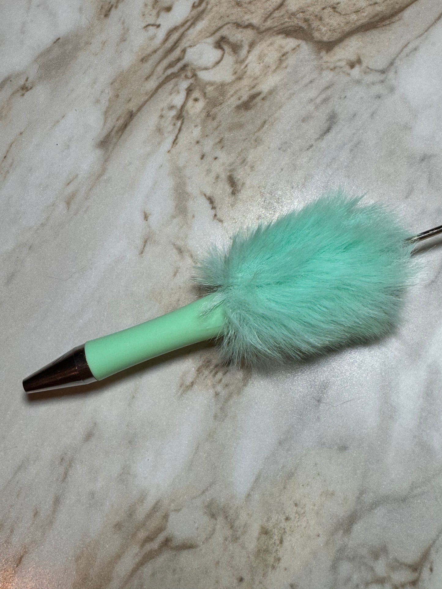 Fuzzy Plush Beadable Plastic Pen