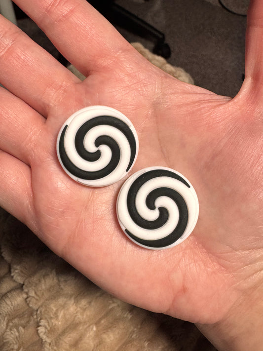 Black Swirl Candy Silicone Focal