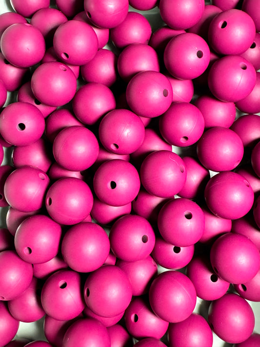 Wine 15mm Solid Color Silicone Bead