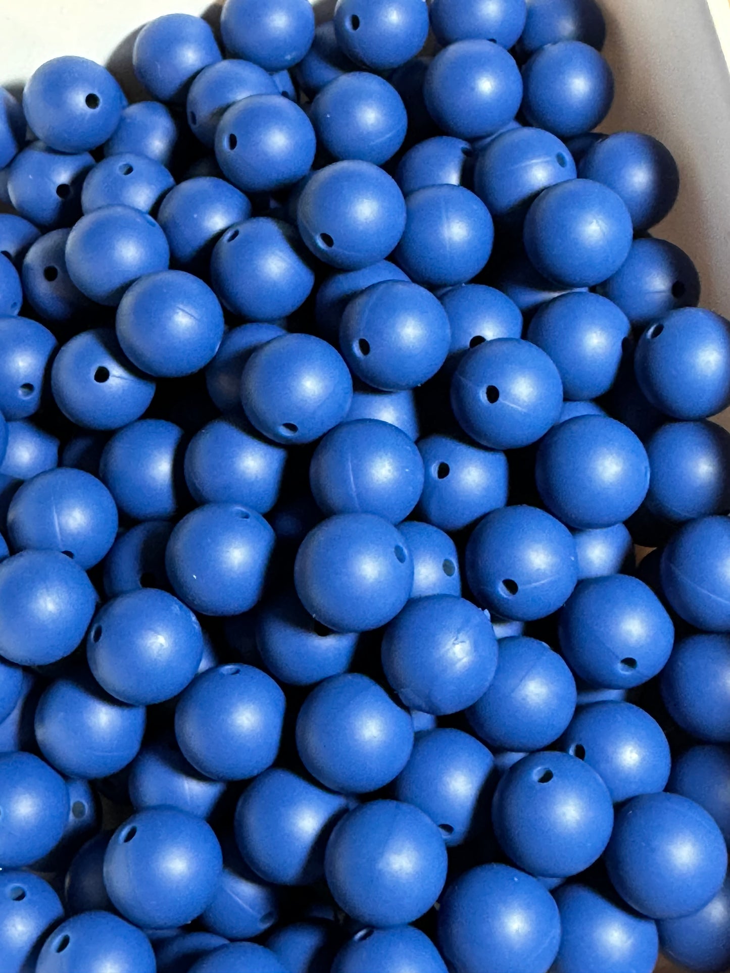 Deep Blue Sea 15mm Solid Color Silicone Bead