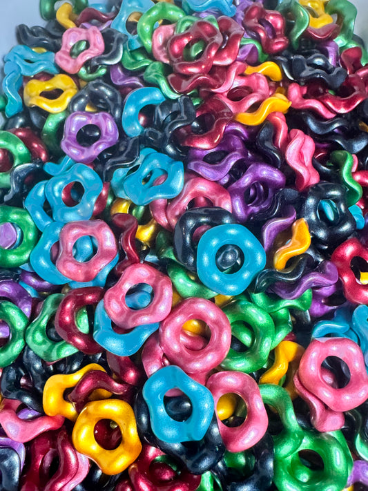 14mm Metallic Wavy Spacer Mix of 10