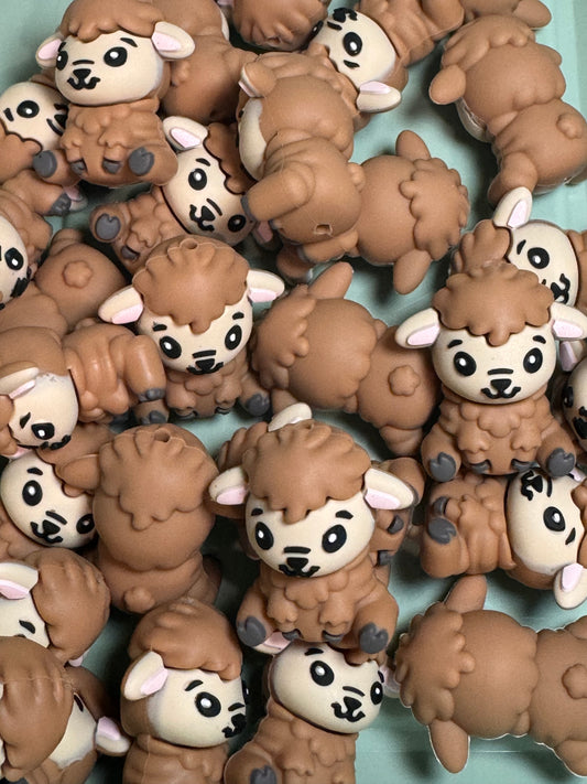 Light Brown Bo Sheep 3D Silicone Focal