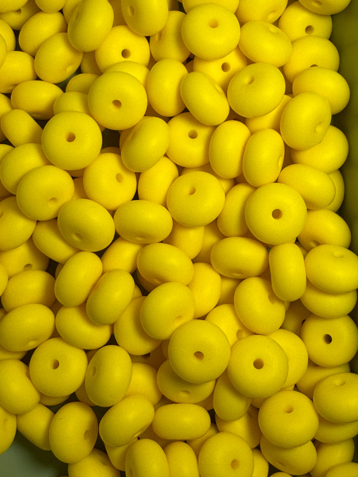 Yellow 14mm Solid Color Abacus Silicone Bead