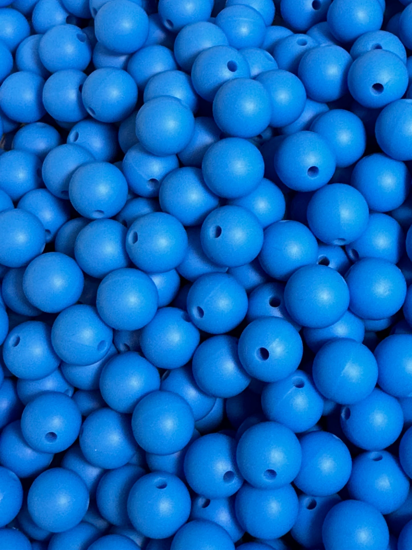 California Blue 12mm Solid Color Round Bead