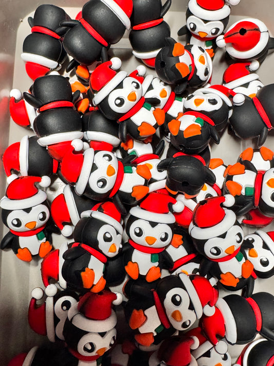 Penguin(hat and scarf) 3D Silicone Focal