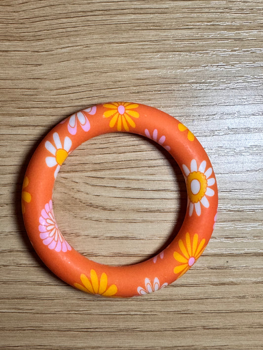 Groovy Floral 65mm Printed Silicone Ring