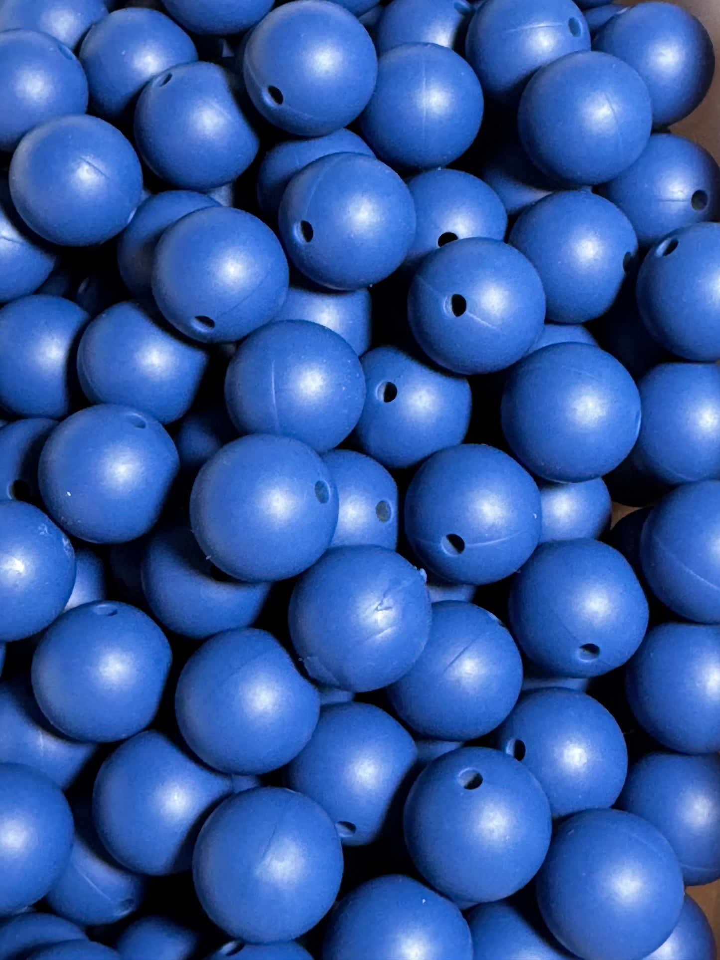 Deep Blue Sea 15mm Solid Color Silicone Bead