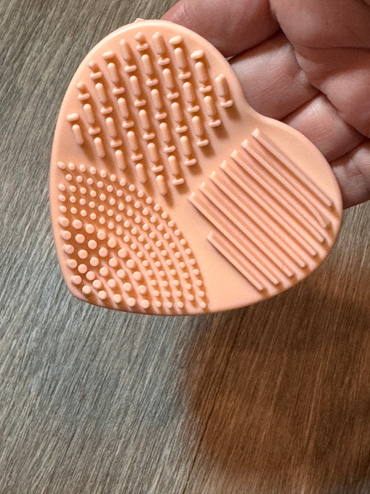 Peach Silicone Brush Cleaner Sponge