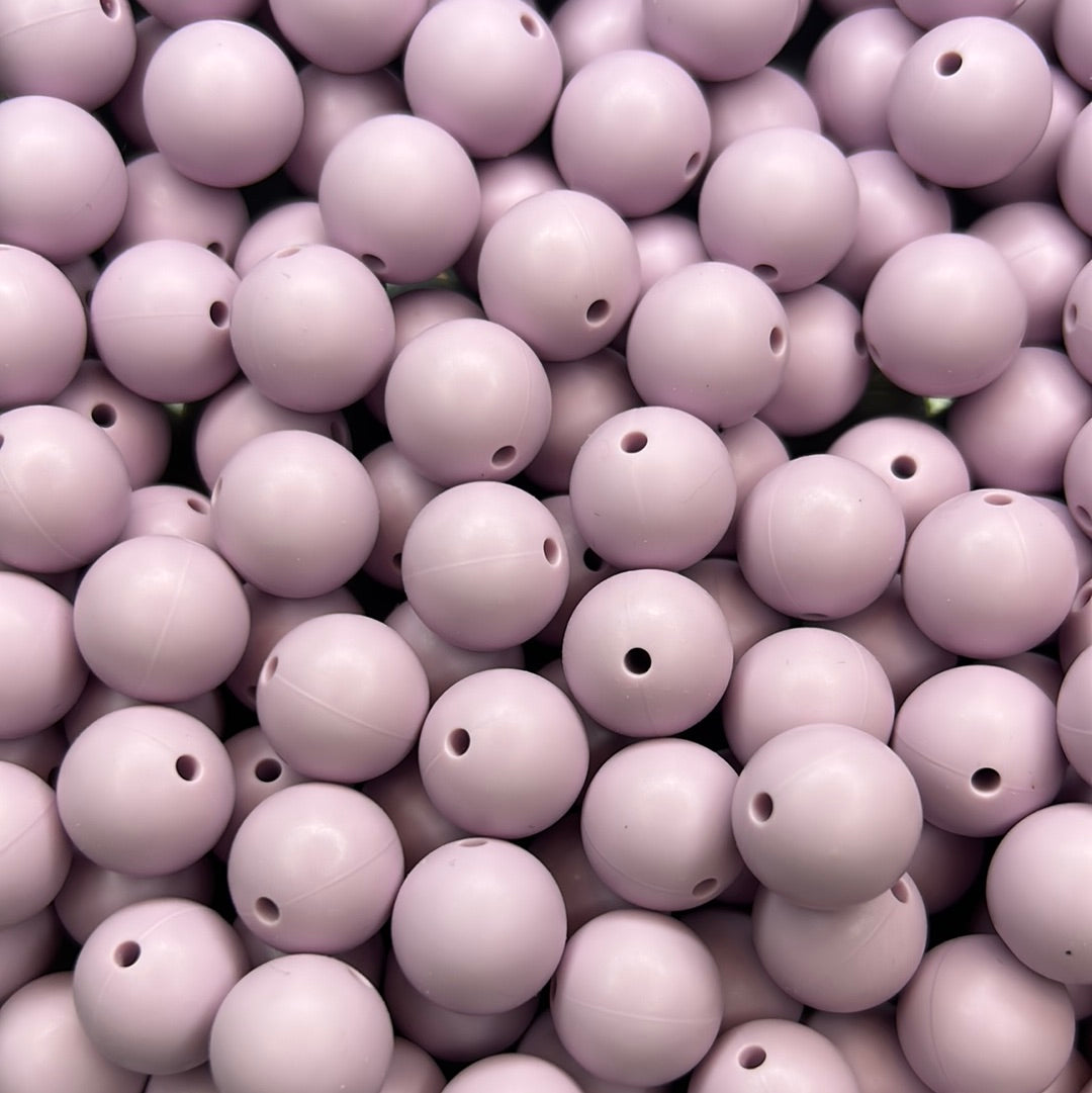 Creamy Lavender 15mm Solid Color Silicone Bead