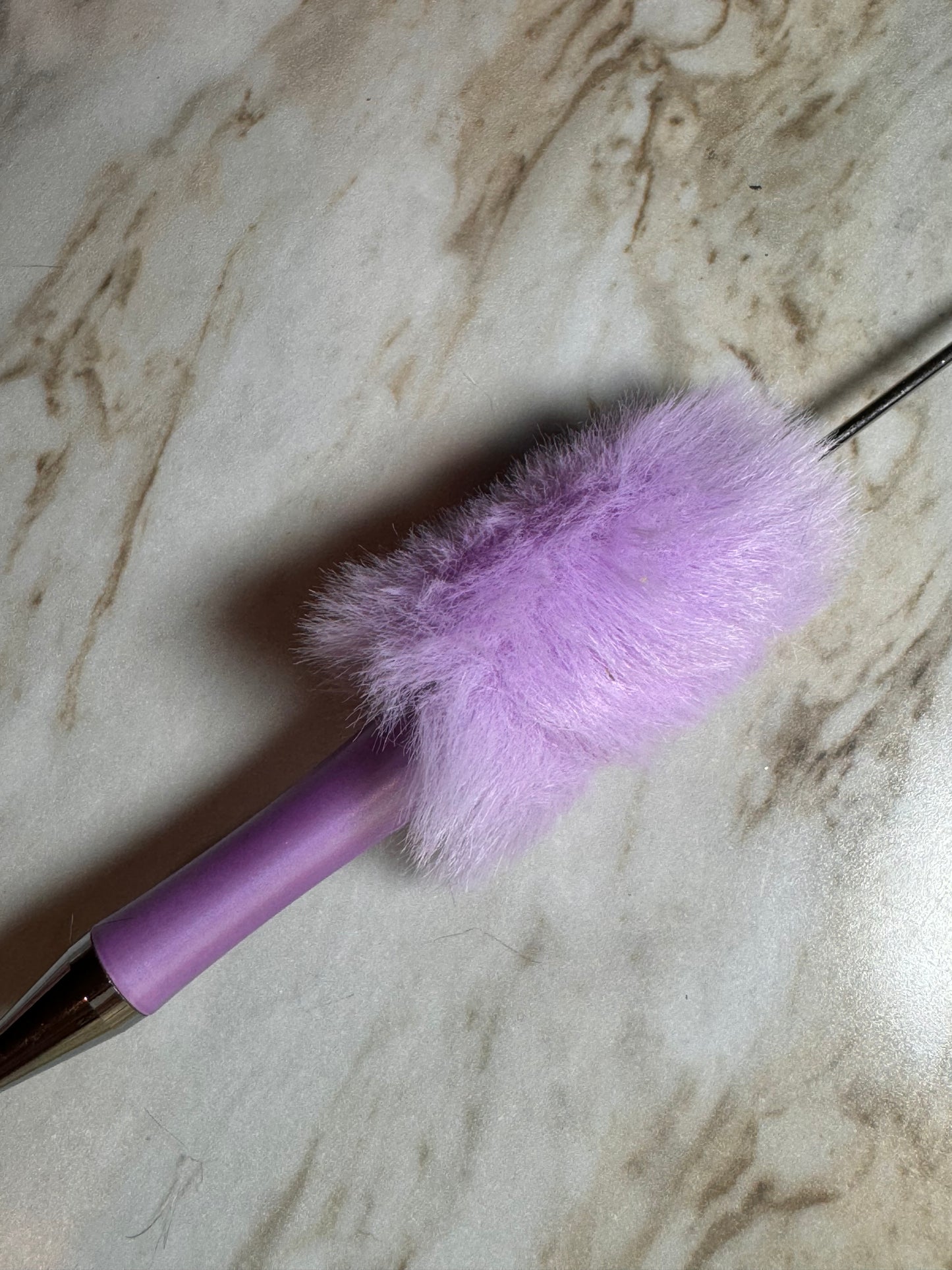 Fuzzy Plush Beadable Plastic Pen