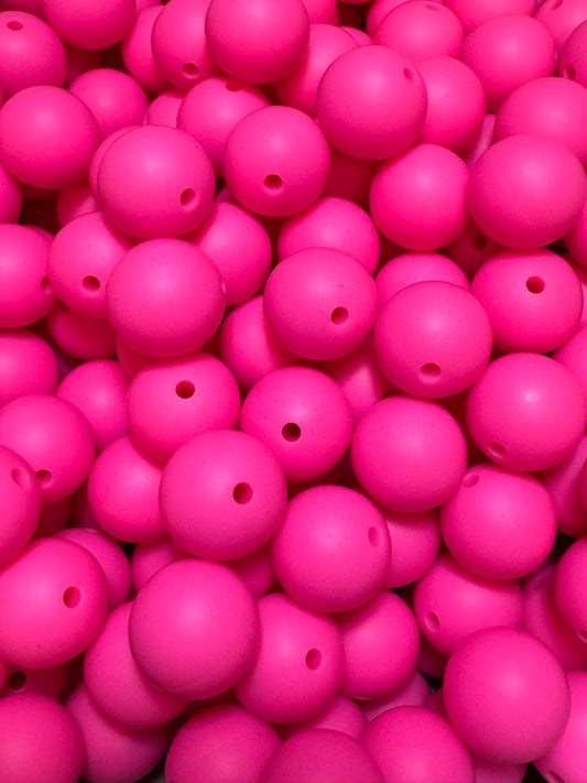 Summer Pink 15mm Solid Color BeadSilicone Bead