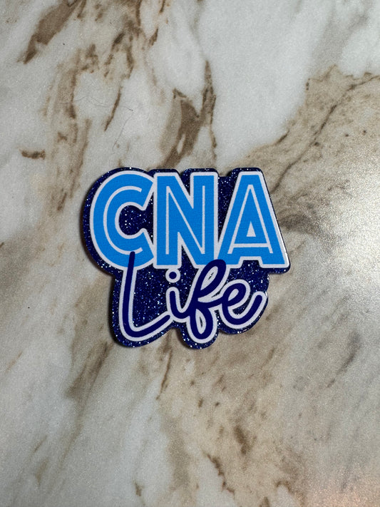 Blue CNA Life Acrylic Badge Topper Flat back