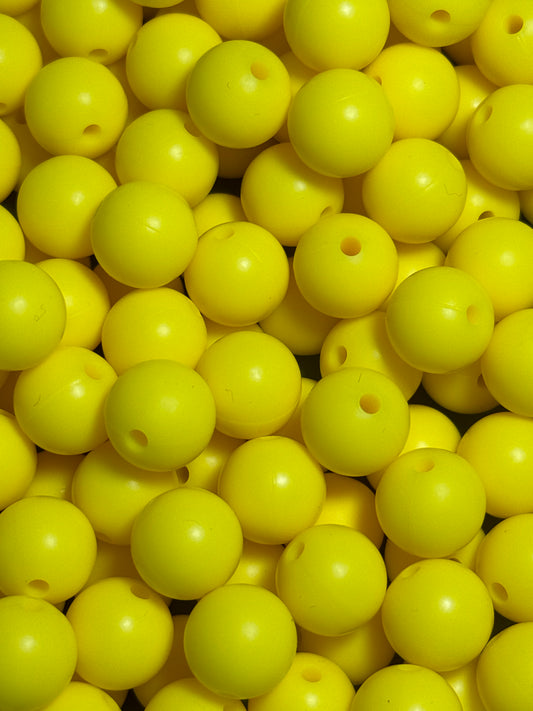 Sunshine Yellow 12mm Solid Color Round Bead