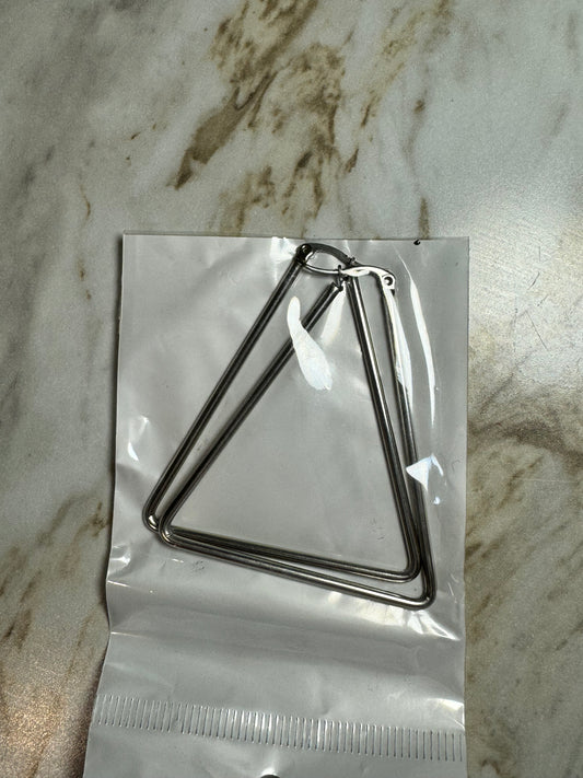 Large Triangle Sterling Silver Beadable Earring