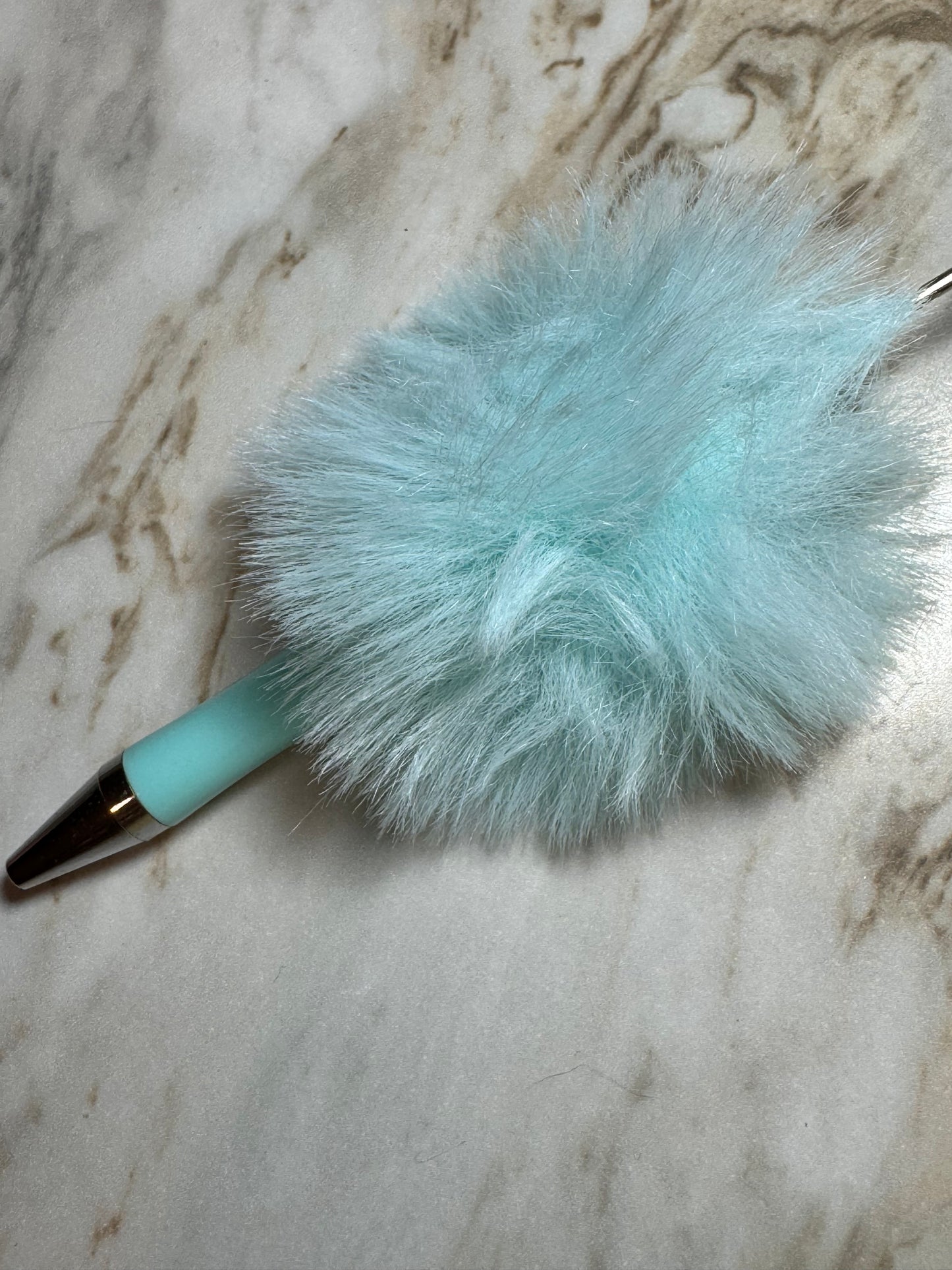 Fuzzy Plush Beadable Plastic Pen