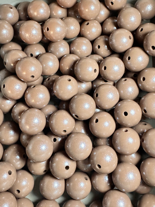 Latte 15mm Shimmery Bead