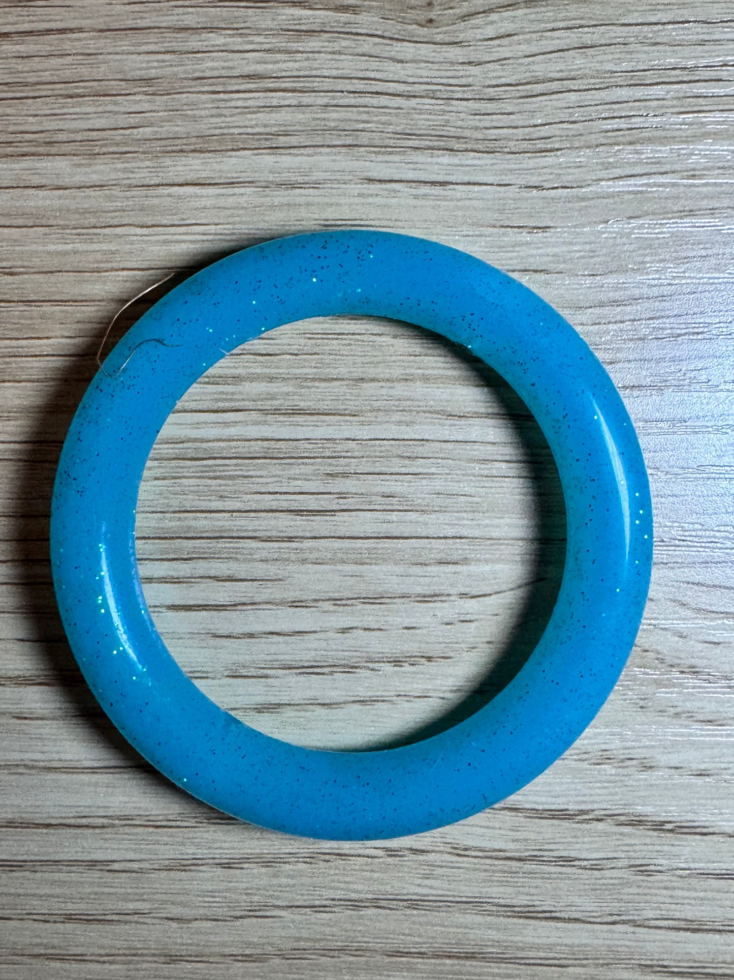 Teal Glitter Jelly 65mm Silicone Ring