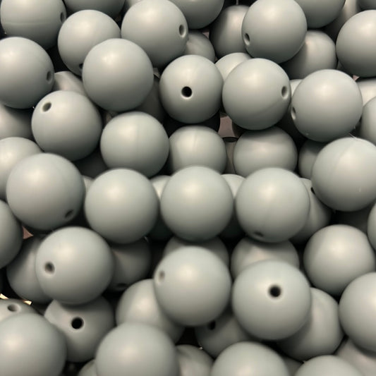 Dim Gray 15mm Solid Color Silicone Bead