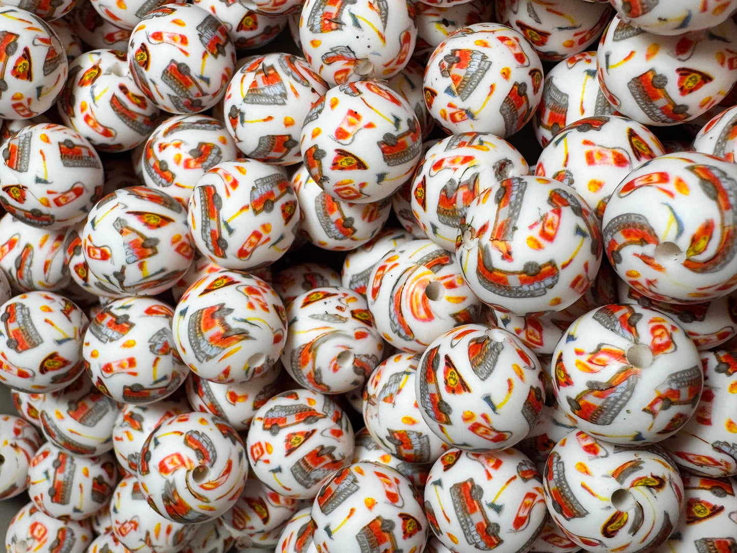 Firefighter 15mm Printed Silicone Bead