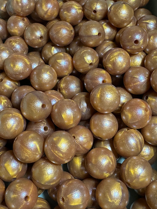 Gold Pearl 15mm Shimmery Bead