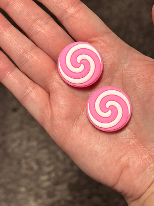 Pink Swirl Candy Silicone Focal