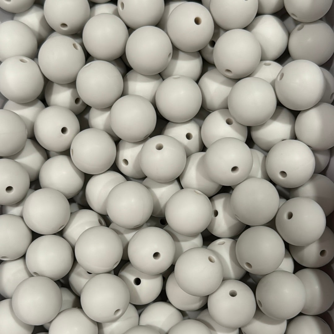 Smoke Gray Custom 15mm Solid Color Silicone Bead