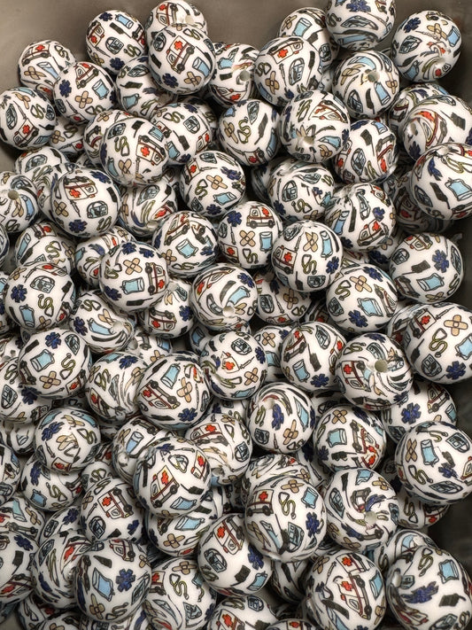 EMT 15mm Printed Silicone Bead