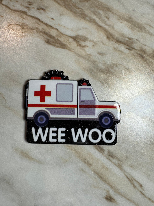 Wee Woo Acrylic Badge Topper Flat back