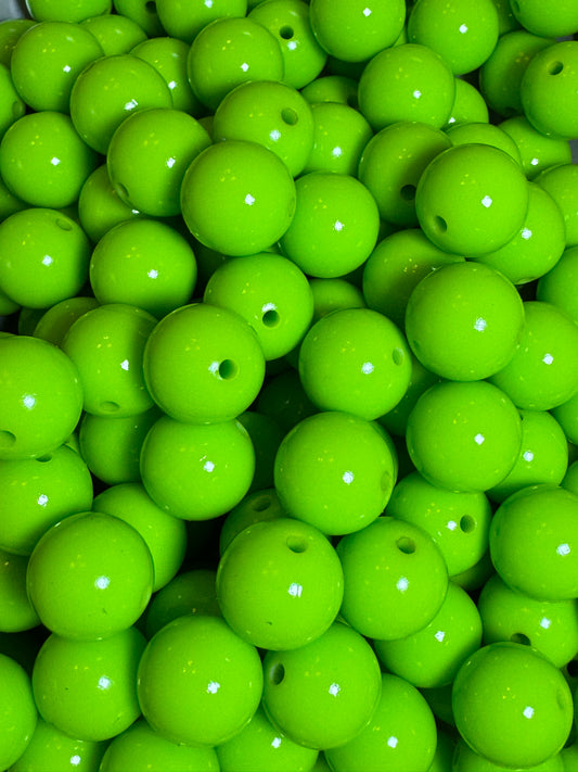 Lime Green 15mm Liquid Bead