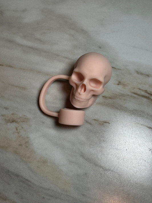 Light Pink Skull Straw Topper