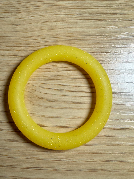 Neon Yellow Glitter 65mm Glitter Silicone Ring