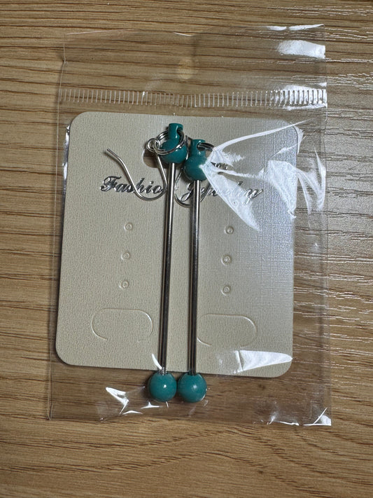 Teal Beadable Earring Bar