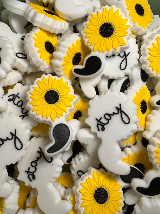 Stay Sunflower Semicolon Silicone Focal