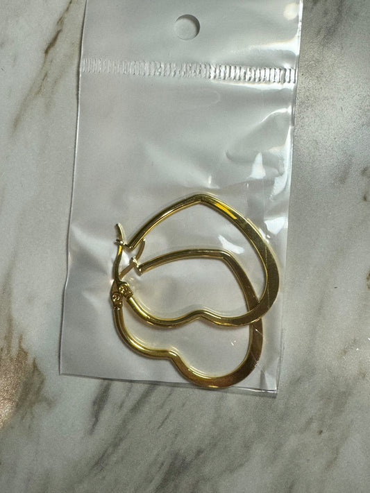 Medium Gold Heart Beadable Earring